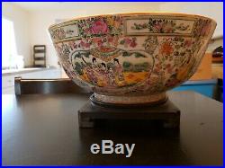 Chinese Porcelain Qianlong Period Bowl Rose Famille RoseMedallion Art Antique