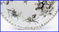 Chinese Porcelain Saucer Grisaille Gilt Flower Qing Period Qianlong 1736 1795