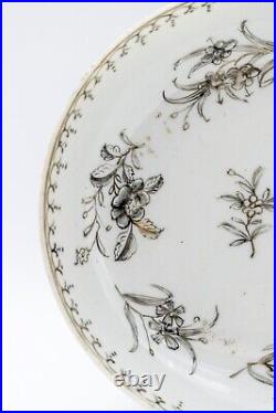 Chinese Porcelain Saucer Grisaille Gilt Flower Qing Period Qianlong 1736 1795