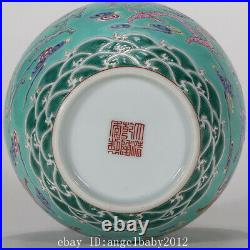 Chinese Porcelain qianlong marked green famille rose cloud dragon Jar pot 11