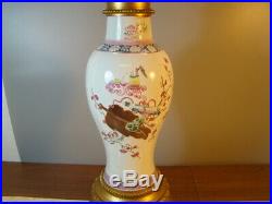 Chinese Qian Long (1736-1795) period nice 1 pair famille rose vases (Lamp) x8859