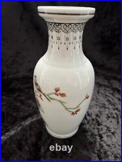 Chinese Qianlong Mark Porcelain Hand Painted Famille Rose Vase