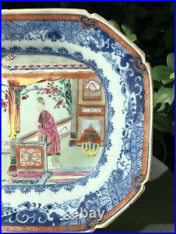 Chinese Qianlong Period Famille Rose Western Chamber Pattern Meat Plate 02
