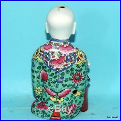 Chinese Taste Porcelain Antique Qing Qianlong Famille Rose Statue Of A Boy