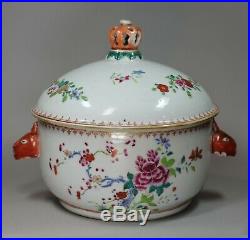 Chinese famille rose circular soup tureen and cover, Qianlong (1736-95)