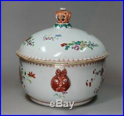 Chinese famille rose circular soup tureen and cover, Qianlong (1736-95)