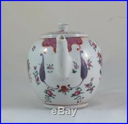 Chinese porcelain Teapot + Tray-Famille Rose-18th Century Qianlong Period