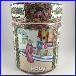 ENORMOUS Qianlong Chinese Famille Rose Lidded Tobacco Humidor Tea Caddy