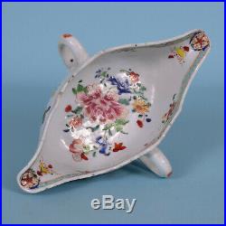Early Chinese Export Porcelain Two Handled Sauceboat Famille Rose Qianlong