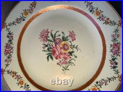 Exquisite Antique Chinese Famille Rose Polychrome 18th Century Qianlong Plates