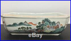 Famille Rose Enamel Landscape Scholar Motif Qianlong Antique Bowl 18th 19th c