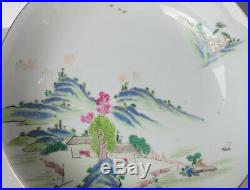 Famille Rose landscape Bowl, Minguo early 20th century, Qianlong mark