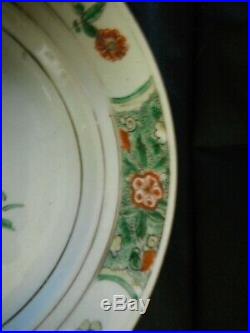 Famille verte 18e siecle assiette porcelaine Chine chinese qing qianlong XVIII