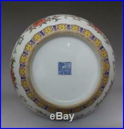 Fine Old Chinese Famille Rose Porcelain Vase Qianlong Marked 32cm (667)