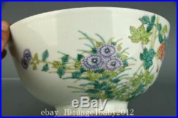 Fine Old Chinese Porcelain qianlong marked famille rose peony flower bowl 8.9