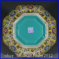 Fine Old Chinese Porcelain qianlong marked yellow famille rose Lotus Vases 12.6