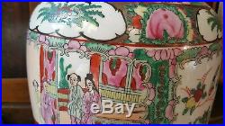 Huge 45 cm. Old Qianlong Famille Rose Hand Painted Vase Marked