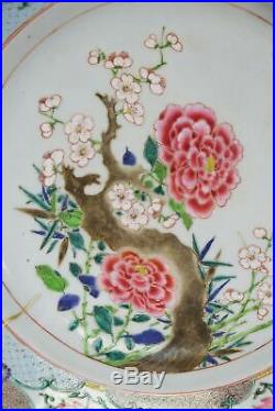 Huge Qianlong Antique Chinese 18th c. Porcelain Famille Rose Charger Bowl 14