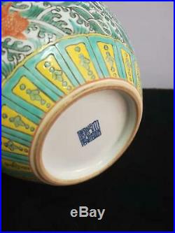 Large Chinese Famille Rose Porcelain Fish Vases Handpainted Marks QianLong