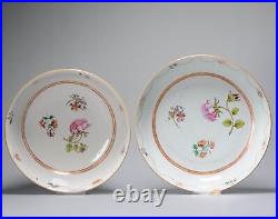 Large Set of Antique Chinese 18C Qianlong Famille Rose Bowl + Dish (video added)