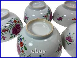 Lot Chinese Qianlong Famille Rose Export Porcelain Bowls