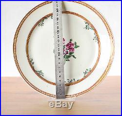 Lovely! 18th c Qianlong Famille Rose Lowestoft Delicate Plate Flowers Qing
