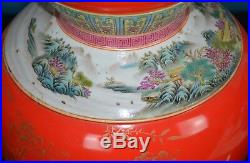Magnificent Antique Chinese Famille Rose Porcelain Vase Marked Qianlong S0178
