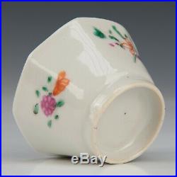 Nice set of 3 Chinese Famille rose octagonal tea cups, Qianlong