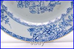 OLD Chinese Blue & White Plate Peony Flower Porcelain Qing Qianlong (1736-1795)