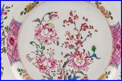 OLD Chinese Porcelain Famille Rose Tree Prunus Plate Qing 18th-19th Century