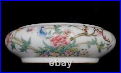 Old Chinese Famille Rose Porcelain Brush Washer Qianlong Marked BW91