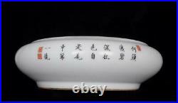 Old Chinese Famille Rose Porcelain Brush Washer Qianlong Marked BW91