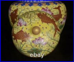 Old Chinese Famille Rose Porcelain Pot Jar Qianlong Marked BW384