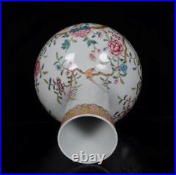 Old Chinese Famille Rose Porcelain Vase Qianlong Marked St1033