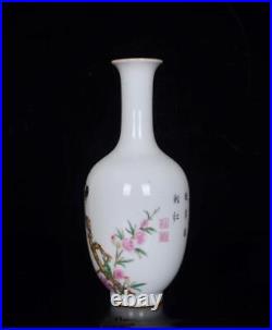 Old Chinese Famille Rose Porcelain Vase Qianlong Marked St267