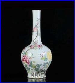 Old Chinese Famille Rose Porcelain Vase Qianlong Marked Wx168