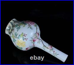 Old Chinese Famille Rose Porcelain Vase Qianlong Marked Wx168