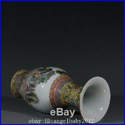 Old Chinese Porcelain qianlong marked famille rose elderly flower Vases 11.8