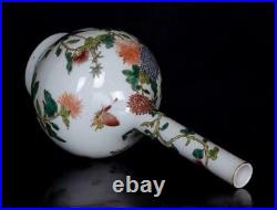 Old Famille Rose Chinese Porcelain Mum Vase Qianlong Marked BW506
