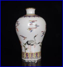 Old Pair Chinese Famille Rose Porcelain Vase Qianlong Marked BW632