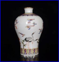 Old Pair Chinese Famille Rose Porcelain Vase Qianlong Marked St131
