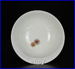 Old Qianlong Signed Chinese Famille Rose Bowl Withflower N479