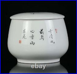 Old Rare Chinese Qianlong Marked Famille Rose Tea Caddy (dg117)