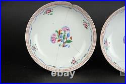 Pair Antique Chinese export porcelain Famille Rose Dishes, qianlong 18th century