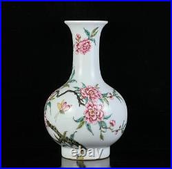 Pair Old Chinese Famille Rose Porcelain Vase Qianlong Marked St1339
