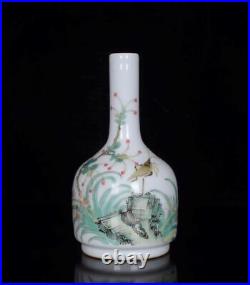 Pair Old Chinese Famille Rose Porcelain Vase Qianlong Marked St366