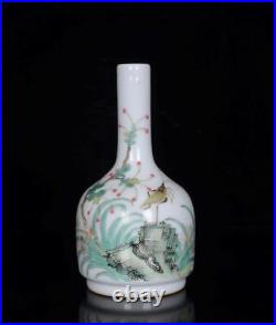 Pair Old Chinese Famille Rose Porcelain Vase Qianlong Marked St366
