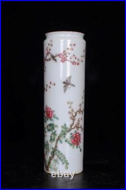 Pair Old Chinese Famille Rose Porcelain Vase Qianlong Marked St788