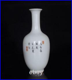Pair Old Famille Rose Chinese Porcelain Flower Vase Qianlong Marked BW477