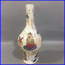 Pair of Chinese Antique Famille Rose Vases Figurative Qing Dynasty-QianLong